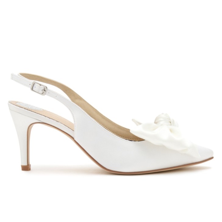 Perfect Bridal Nadine Elfenbein Satin Schleife Slingbacks Heels