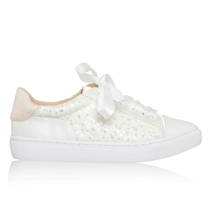 Perfect Bridal Nikki Ivory Sparkly Sequin Embellished Wedding Sneakers
