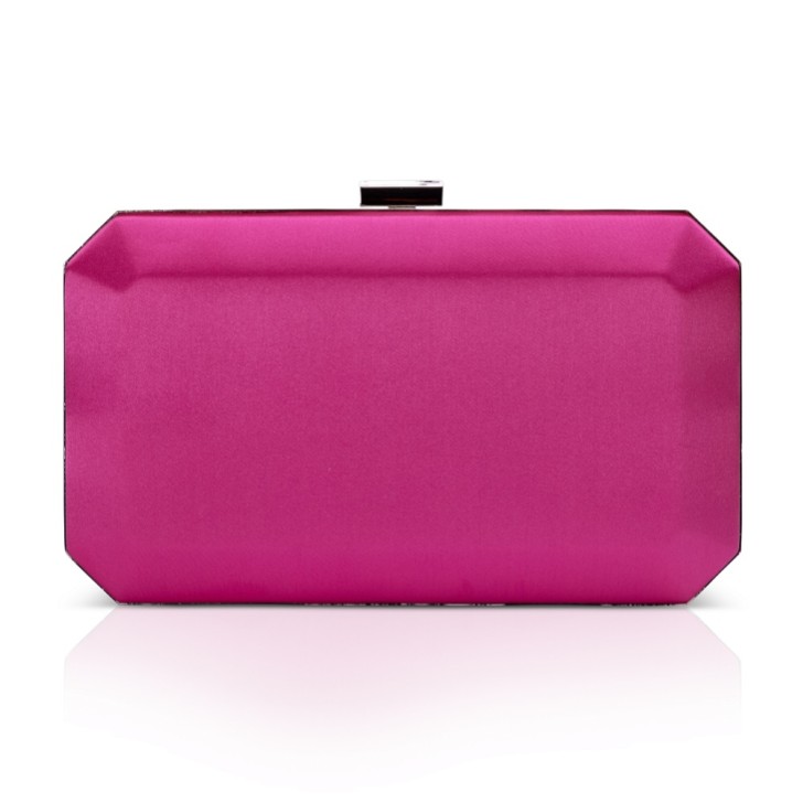 Perfect Bridal Pochette a scatola in raso fucsia ebano