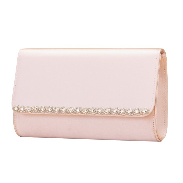 Perfect Bridal Pochette Dee Blush in raso e diamanti