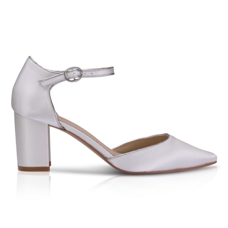 Perfect Bridal Scarpe Freya color avorio in raso a due parti con tacco a blocco