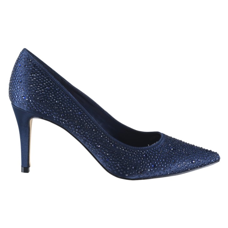 Perfect Bridal Stara Navy, scarpe a punta impreziosite da cristalli