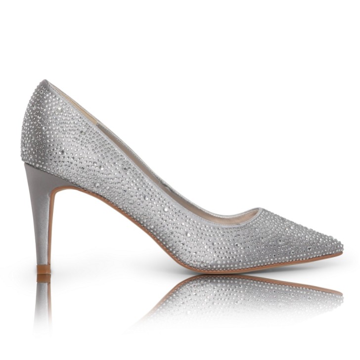 Perfect Bridal Stara Silver Crystal Embellish Pointed Courts