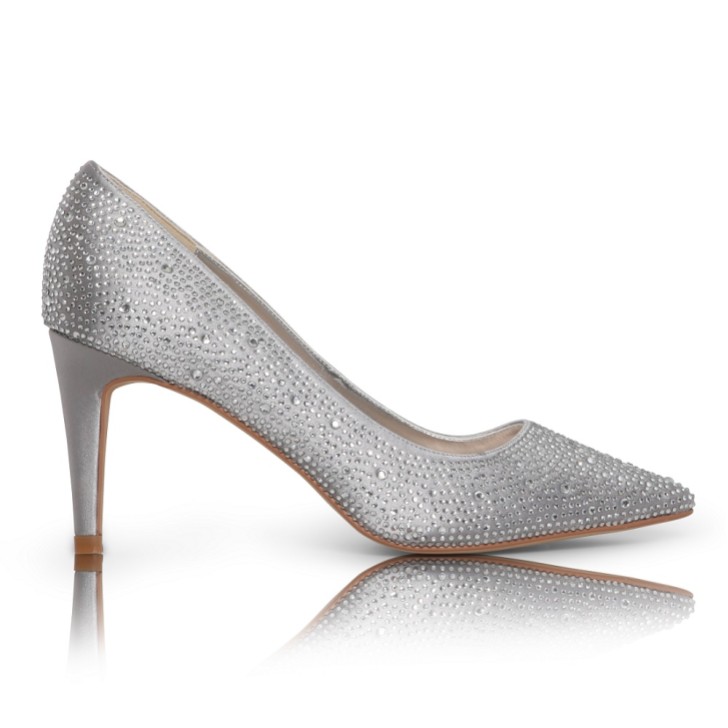 Perfect Bridal Stara Silver Crystal Embellished Pointed Courts