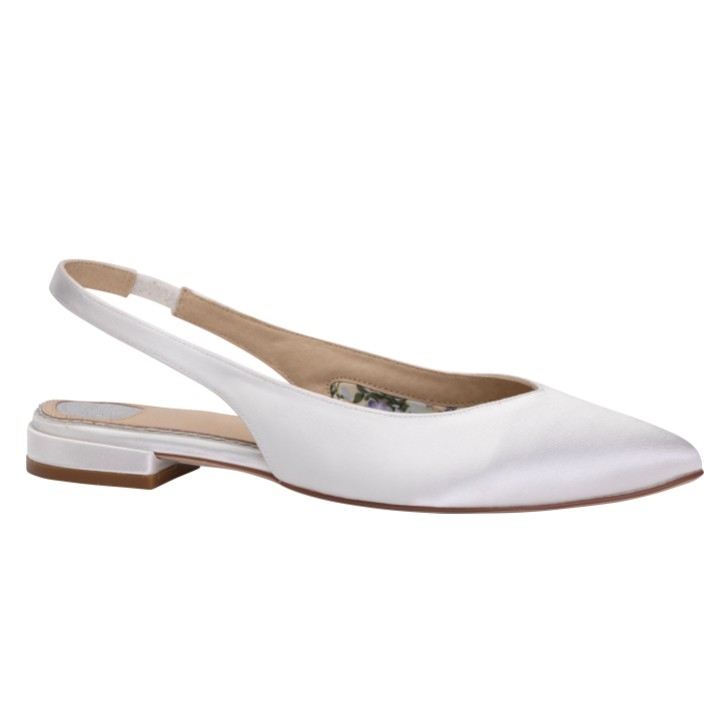 Perfect Bridal Stevie Dyeable Ivory Satinback Slingback Flats