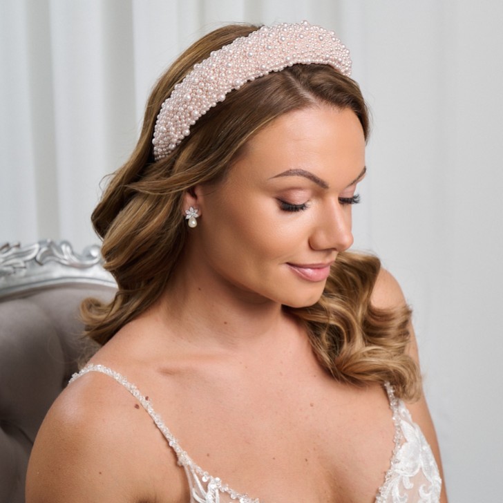 Persephone Blush Chunky Pearl Stirnband