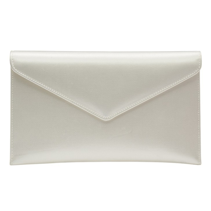 Rainbow Club Hattie Dyeable Ivory Satin Envelope Clutch Bag