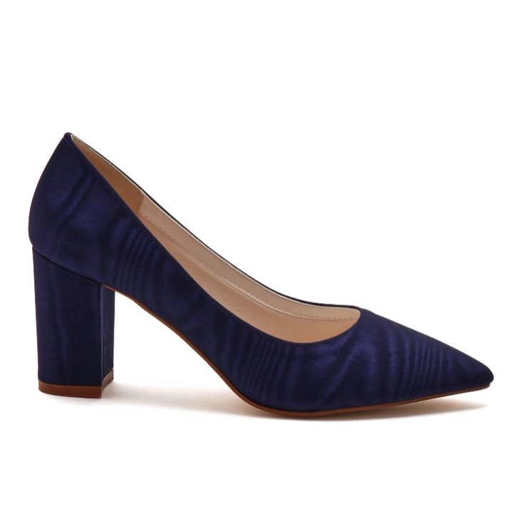 Rainbow Club Maeve - Scarpe da tribunale con tacco a blocco Moiré, color navy