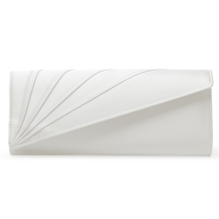 Rainbow Club Pochette de mariage en satin ivoire teintable Tess