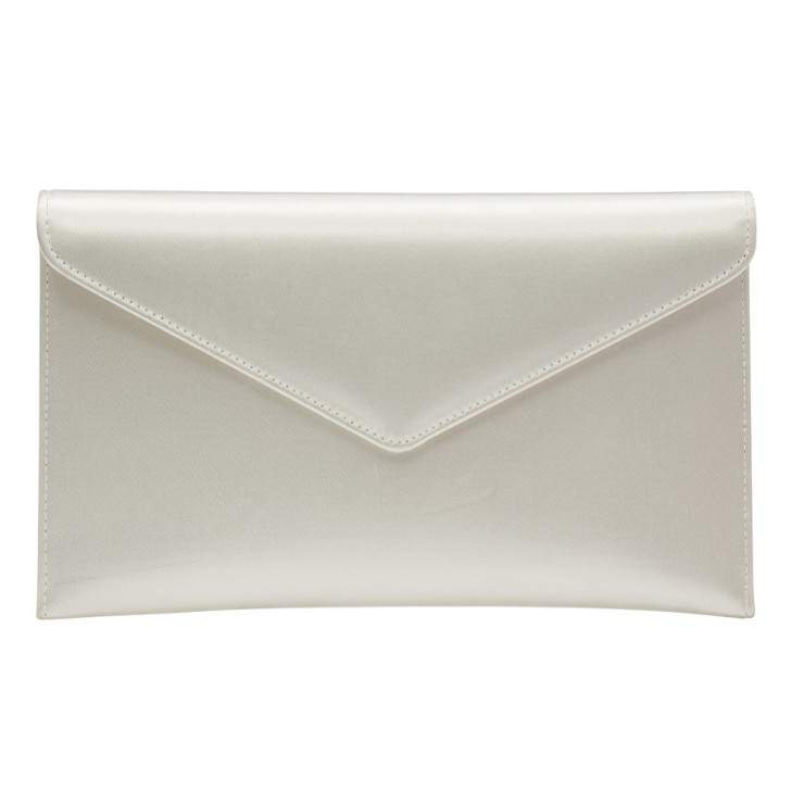 Rainbow Club Pochette enveloppe en satin ivoire teintable Hattie