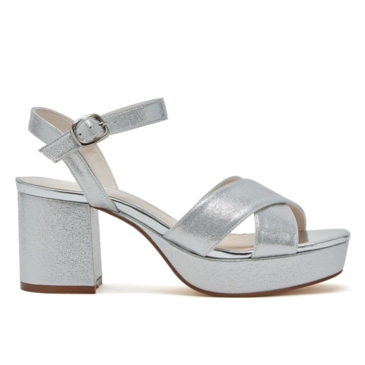 Rainbow Club Zuri Silver Sparkle Chunky Platform Sandals (Sandales à plateforme)