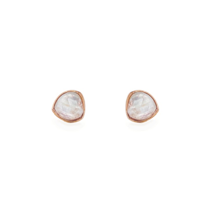 Sarah Alexander Boucles d'oreilles Echo Moonstone en or rose