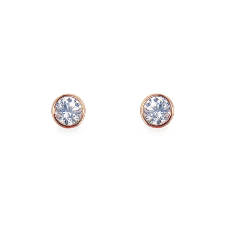 Sarah Alexander Boucles d'oreilles en or rose avec solitaire en cristal