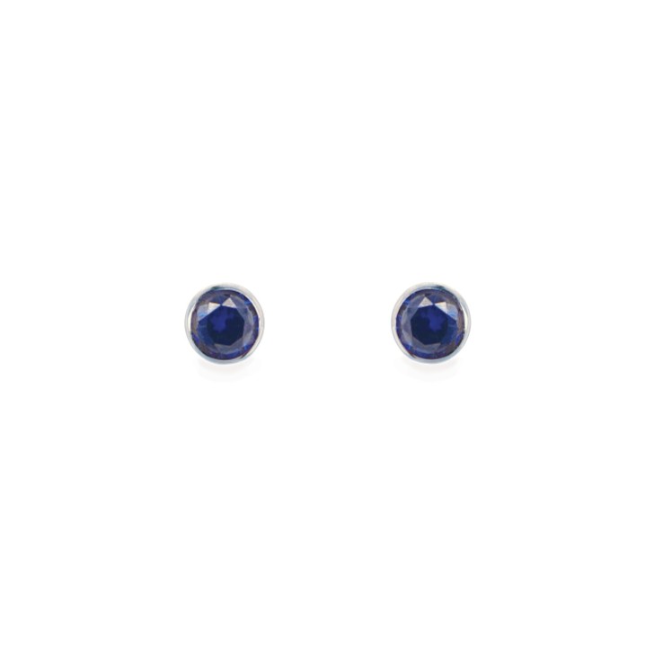 Sarah Alexander Boucles d'oreilles solitaires en zirconium indigo Blue Moon