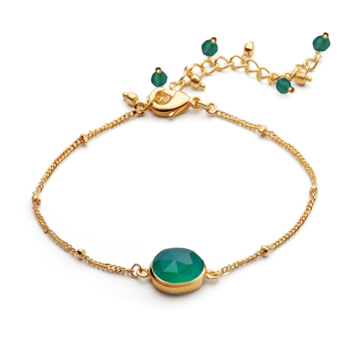 Sarah Alexander Bracciale in oro con gemme di onice verde di Nubia