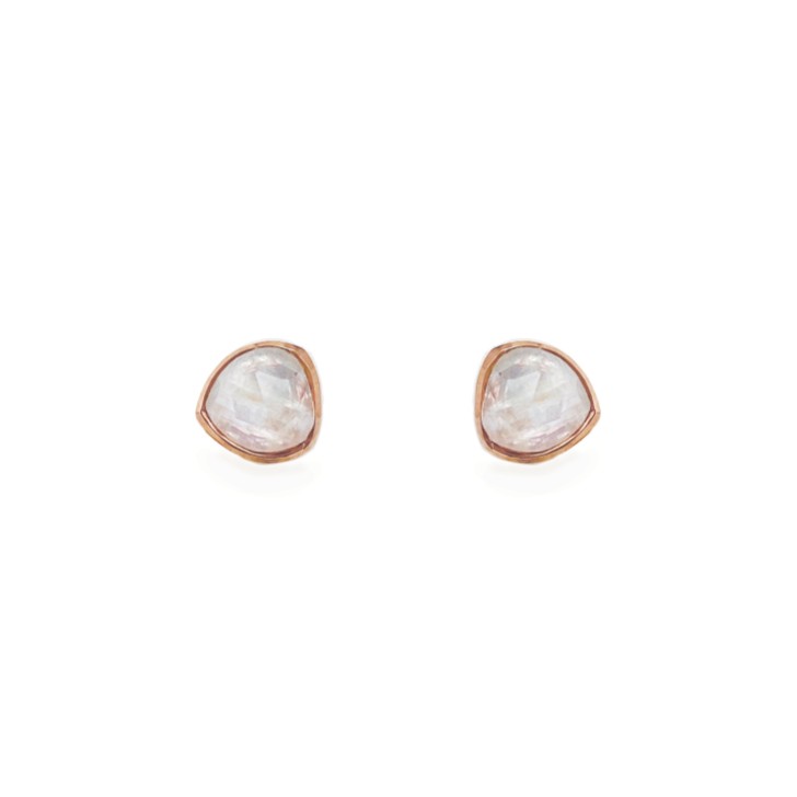 Sarah Alexander Echo Moonstone Rose Gold Stud Earrings