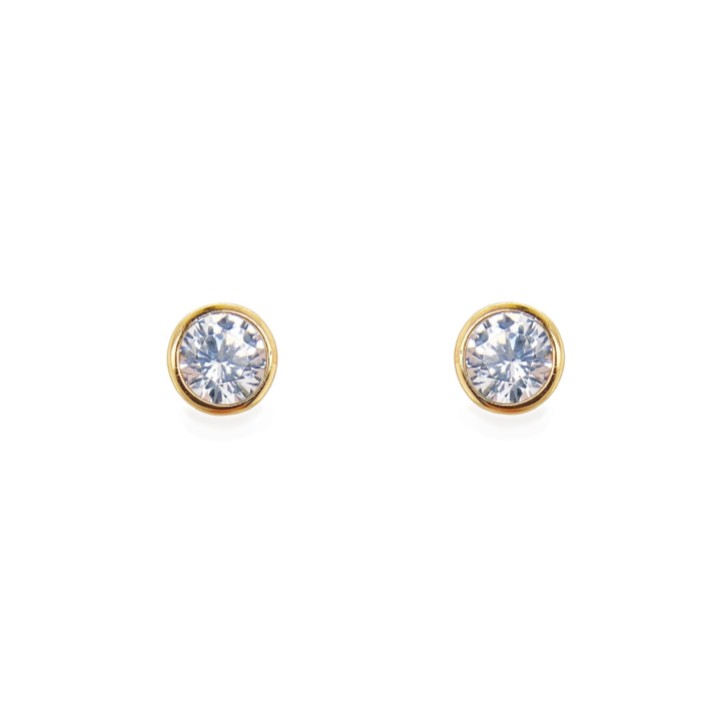 Sarah Alexander Envy Gold Solitaire Crystal Stud Earrings