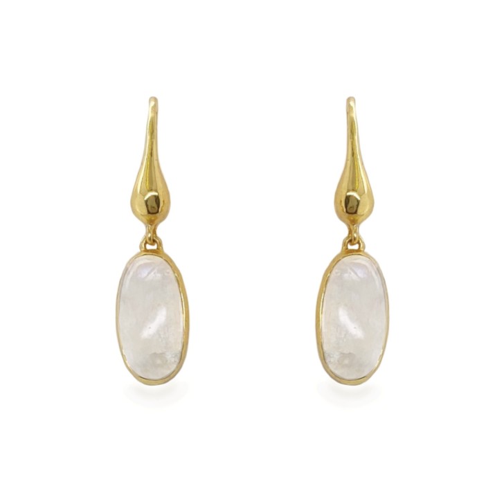 Sarah Alexander Pendants d'oreilles ovales Lark Moonstone