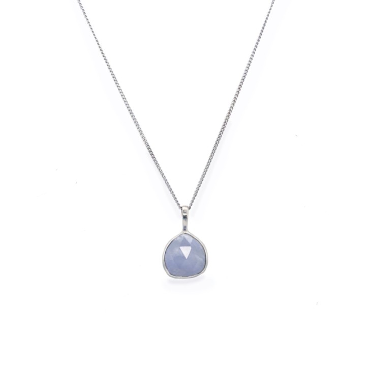 Sarah Alexander Sea Mist Blue Lace Agate Pendentif en argent