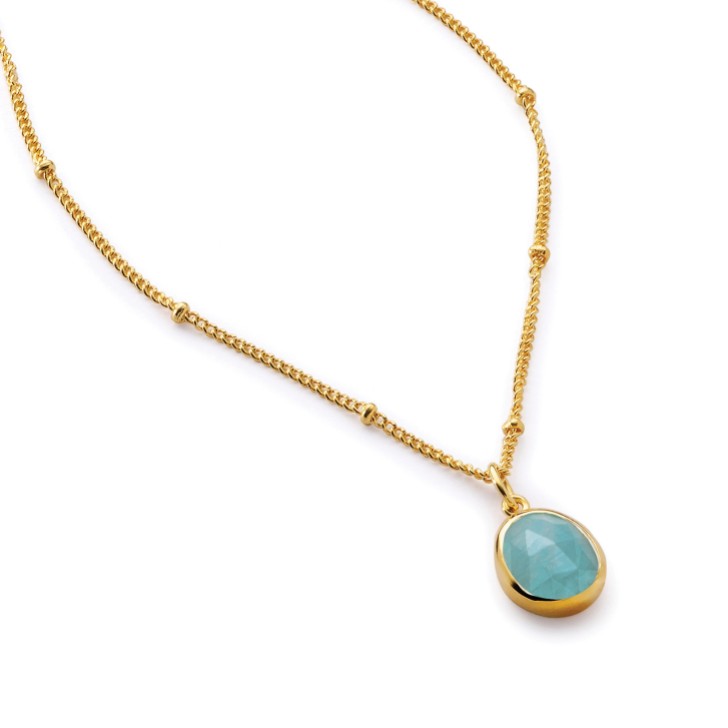 Sarah Alexander Tangiers Amazonite Gold Gemstone Necklace