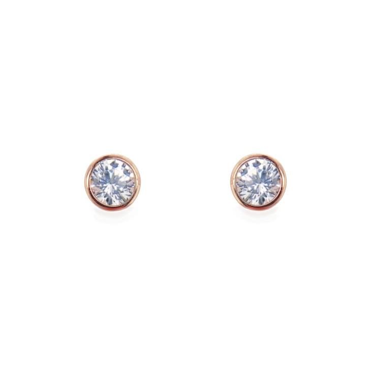 Sarah Alexander Ultra Rose Gold Solitaire Crystal Stud Earrings