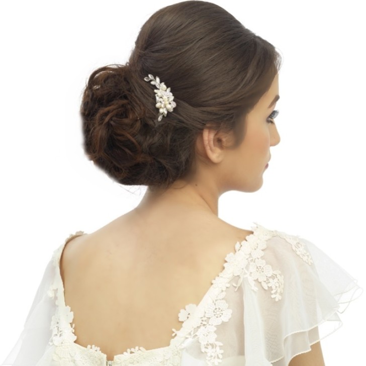 SassB Marcia Luxe Süßwasserperlen Hochzeit Haarnadel (Silber)