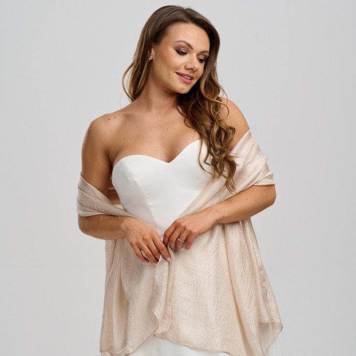 Scialle da sposa leggero color champagne