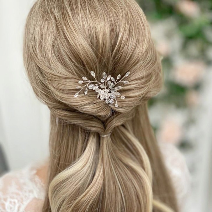 Spilla per capelli da sposa con cristalli e diamanti Hera