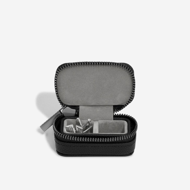 Stackers Black Zipped Travel Cufflink Box