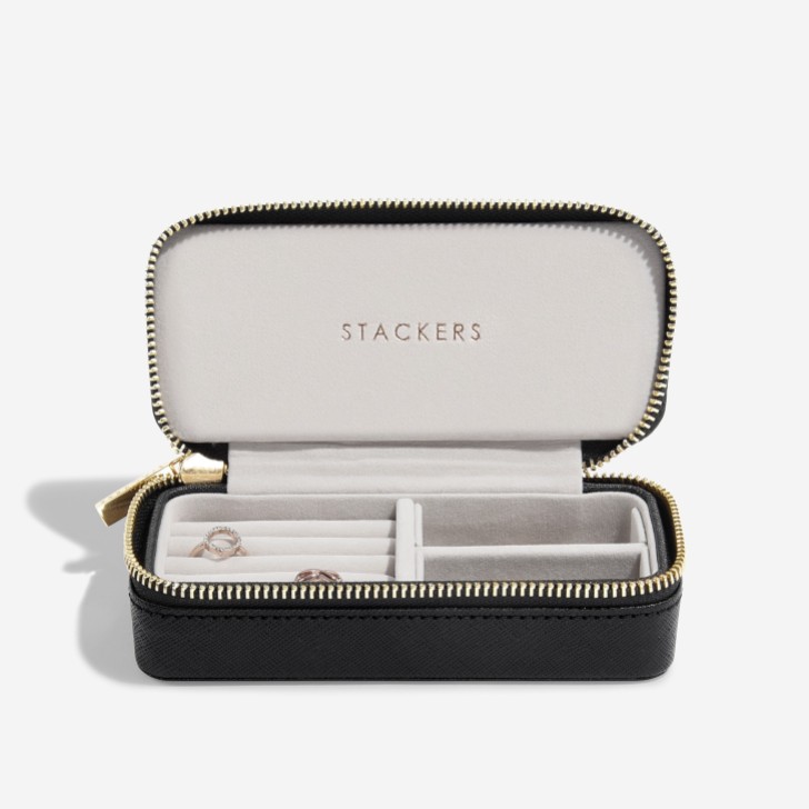 Stackers Black Zipped Travel Jewelry Box