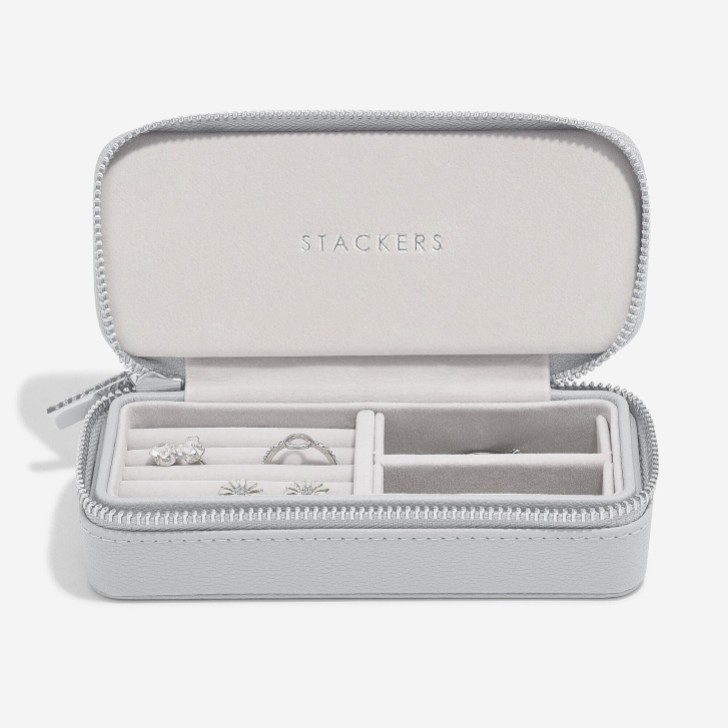 Stackers Pebble Gray Zipped Travel Jewelry Box