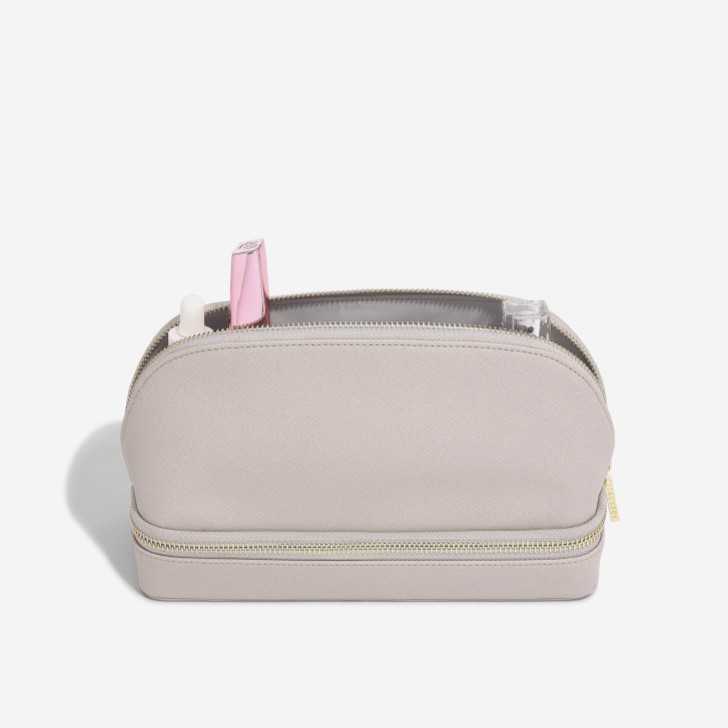 Stackers Taupe Cosmetic and Jewelry Bag