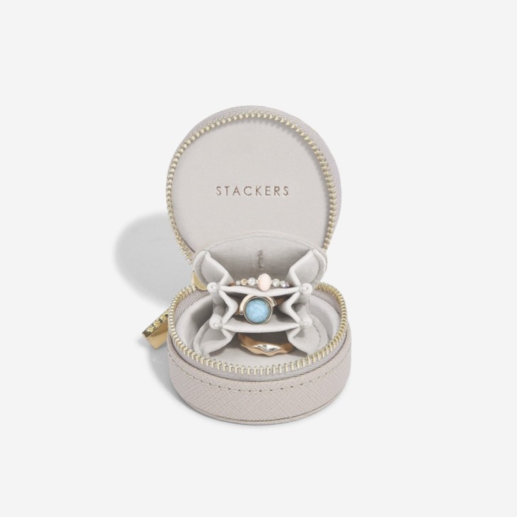 Stackers Taupe Oyster Travel Jewelry Box
