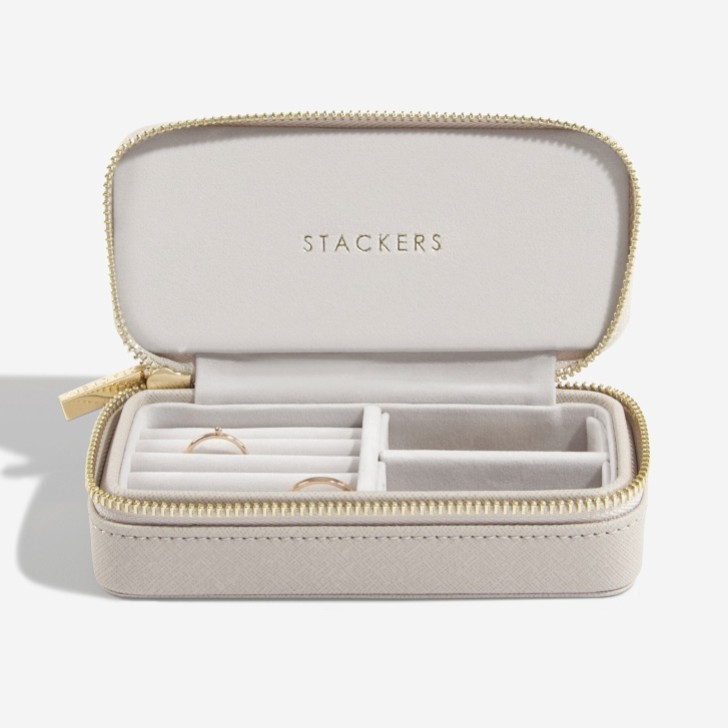 Stackers Taupe Zipped Travel Jewelry Box