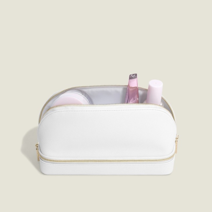 Stackers White Pebble Cosmetic and Jewelry Bag