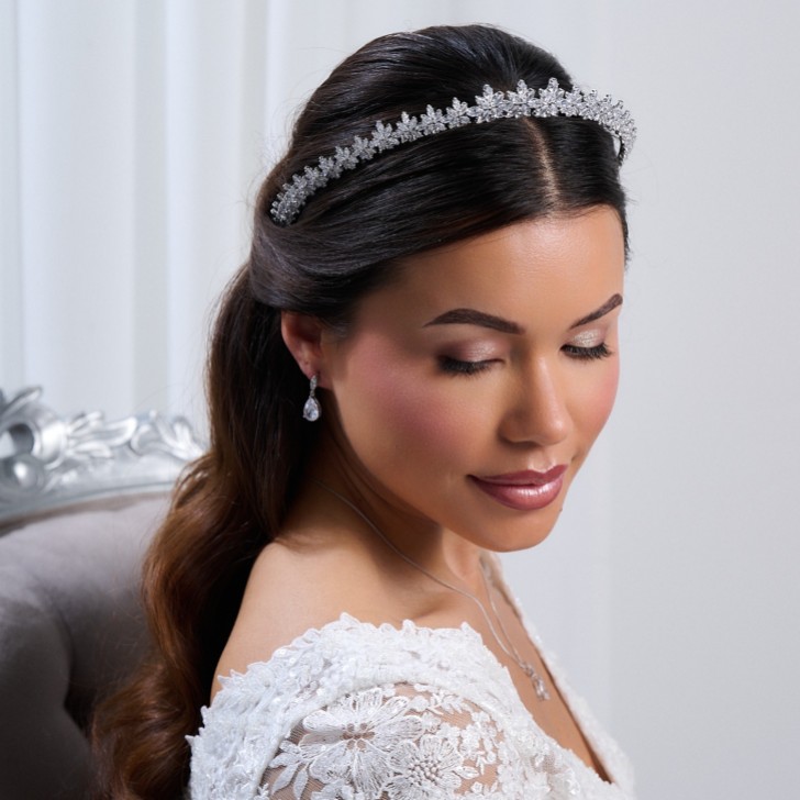 Tiara da sposa con zirconia cubica di ispirazione vintage Versailles