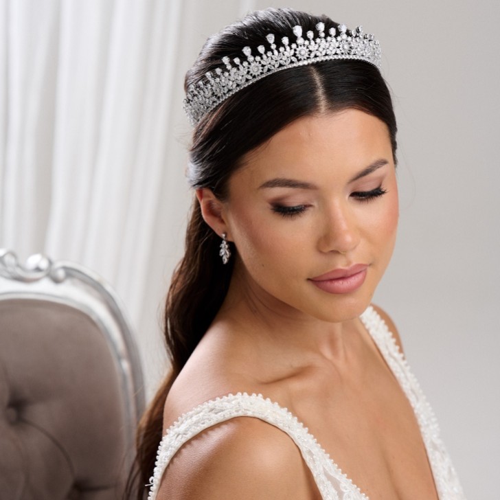 Tiara nuziale in cristallo Windsor Cubic Zirconia