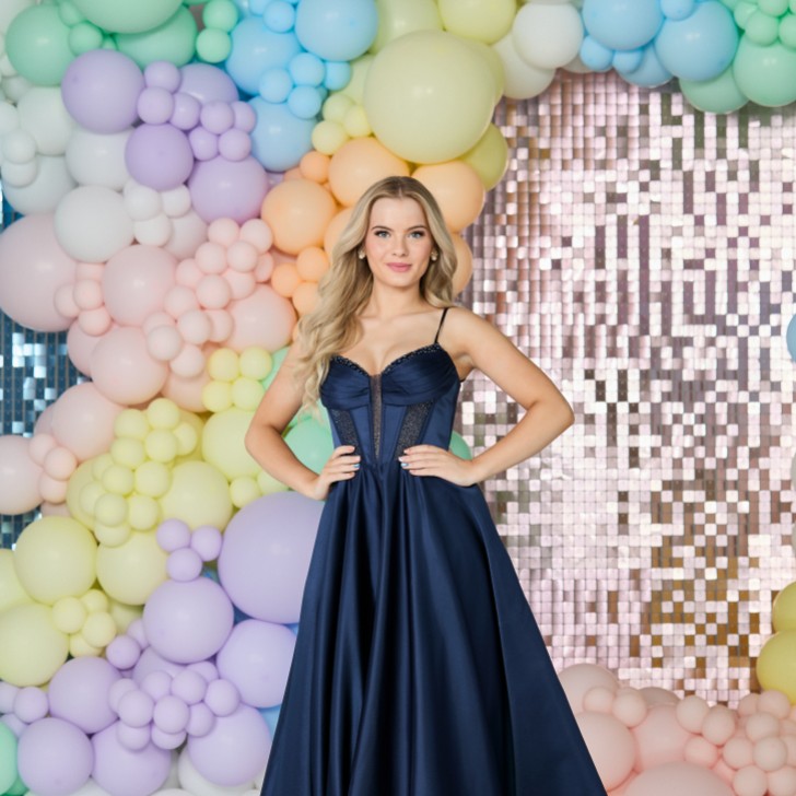 Tiffanys Danielle Navy Prom Dress
