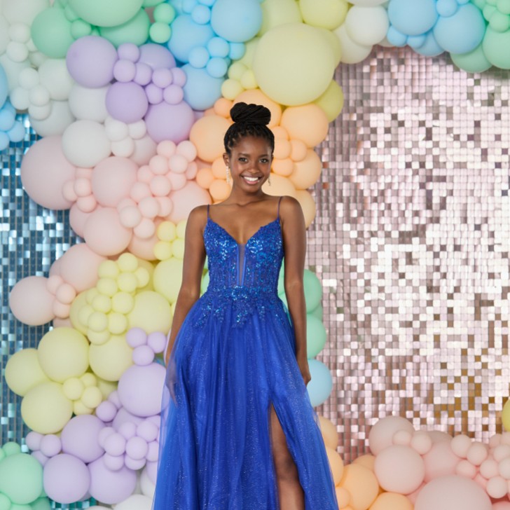 Tiffanys Sabina Robe de bal de fin d'année bleu royal