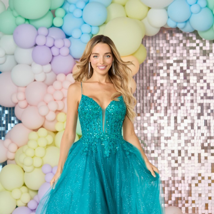 Tiffanys Sabina Teal Prom Dress