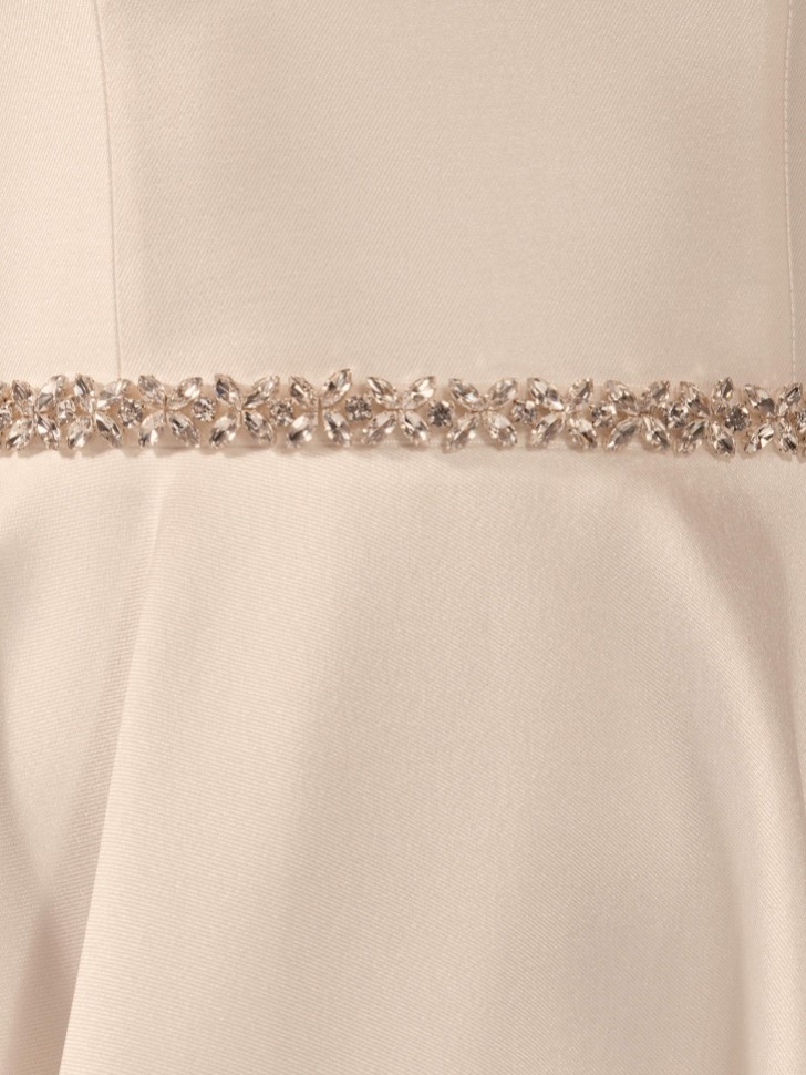 Bianco Crystal Embellished Organza Wedding Dress Belt