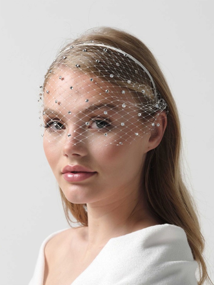 Effie Swarovksi Crystal Bridal Birdcage Veil (voile de cage à oiseaux)