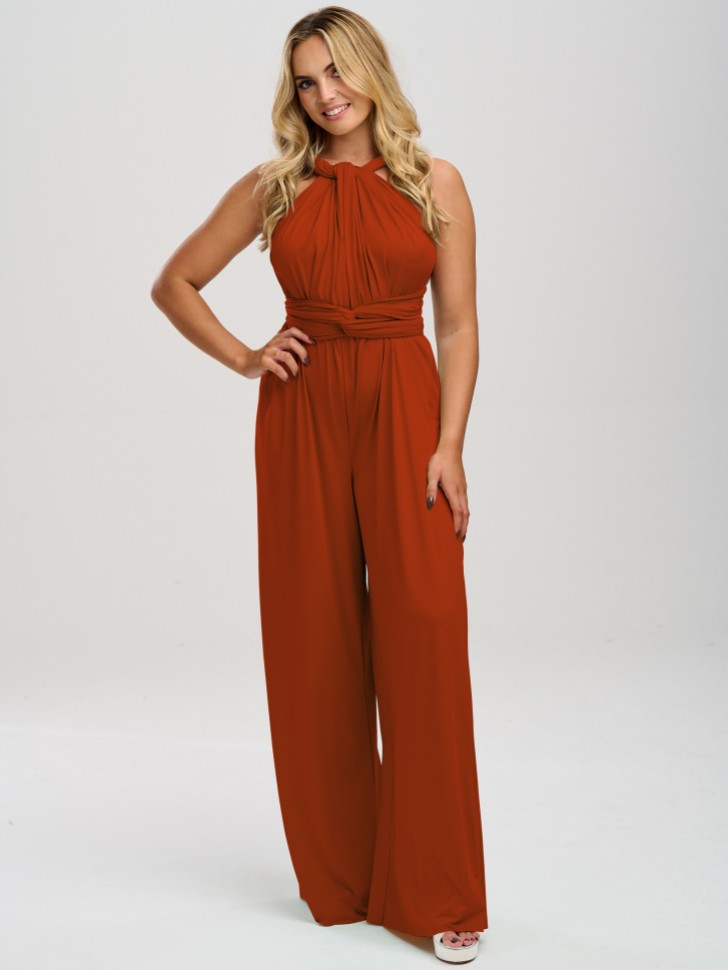 Emily Rose Rust Multiway Bridesmaid Jumpsuit (One Size)
