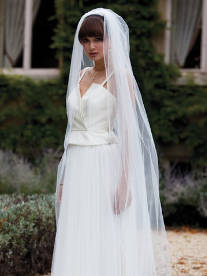 Joyce Jackson Zambia Single Tier Diamond Edge Chapel Veil (voile de chapelle à un étage avec bord en diamant)