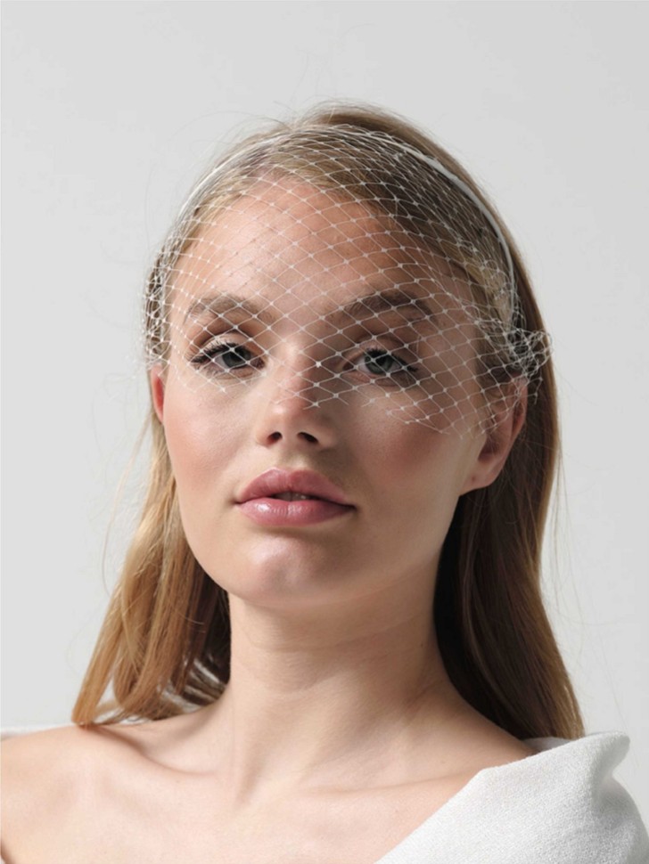 Nellie Plain Bridal Birdcage Veil (voile de cage à oiseaux)