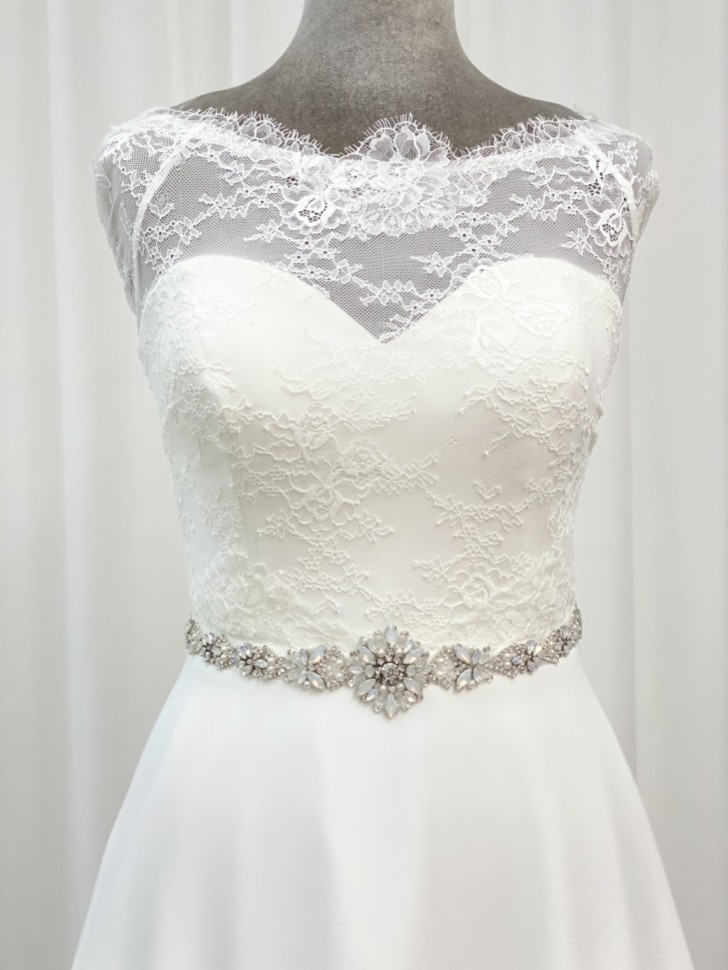 Perfect Bridal Ceinture de robe de mariée Sadie Floral Opal Crystal