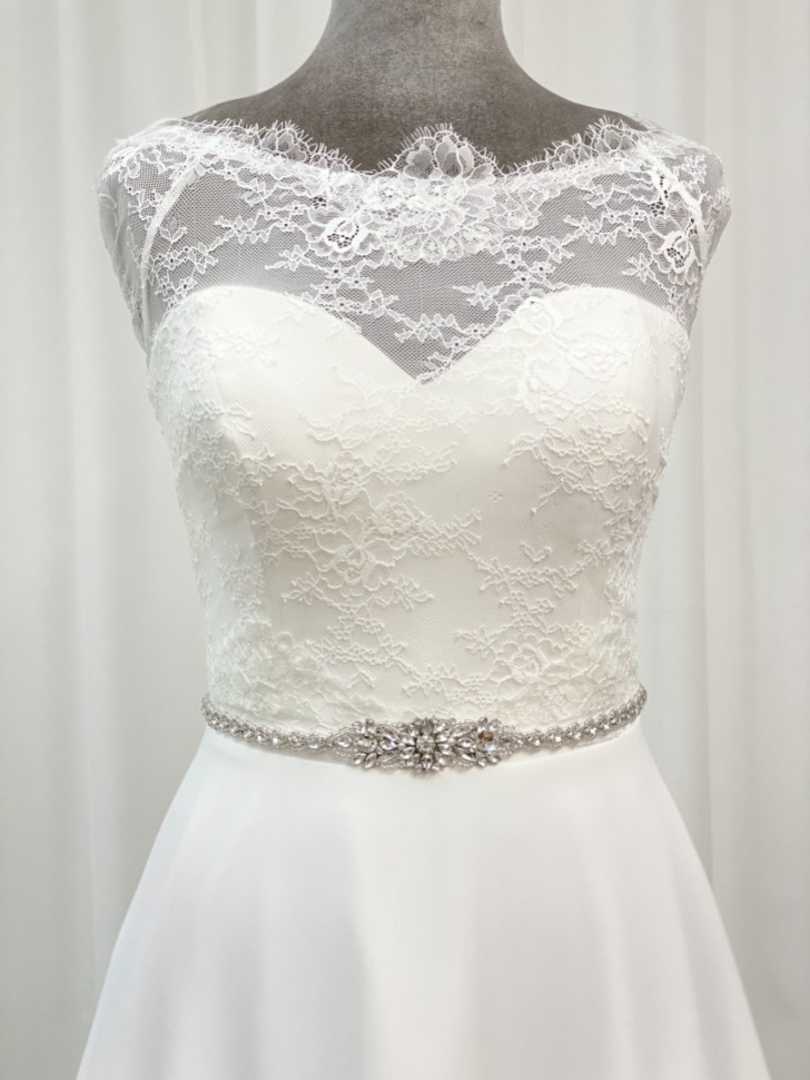 Perfect Bridal Cintura da sposa Georgia con cristalli, perle e strass