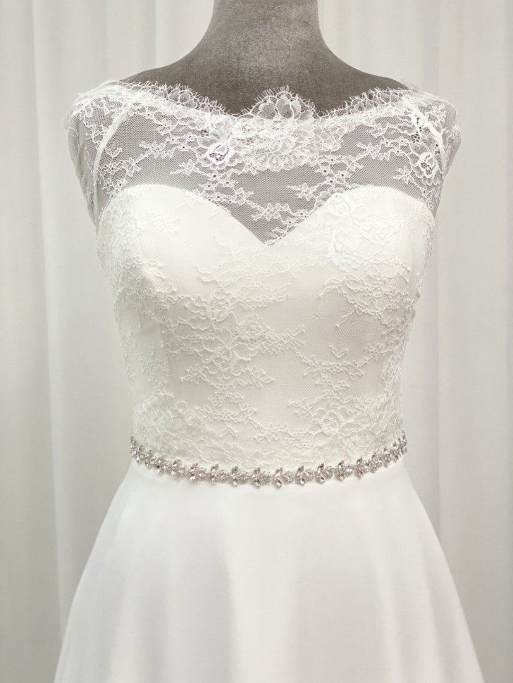 Perfect Bridal Cintura da sposa sottile Leona con diamanti