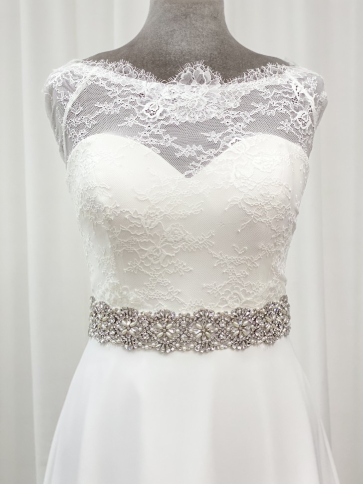 Perfect Bridal Cintura per abito con cristalli e perle Brigitte Statement