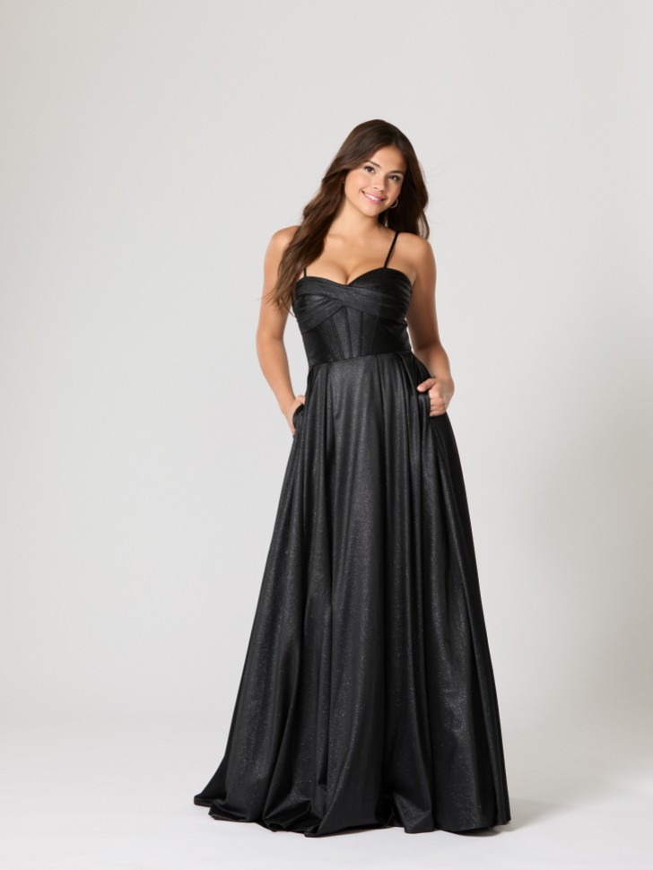 Tiffanys Ellis Schwarz TFY Abschlussballkleid